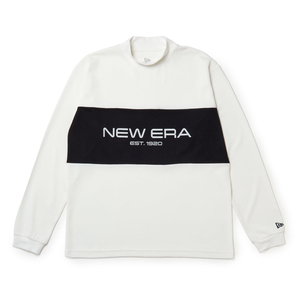 長袖 モックネック パフォーマンス Tシャツ ハニカム パネル ホワイト/ブラック | ゴルフ | NEW ERA ニューエラ公式オンラインストア