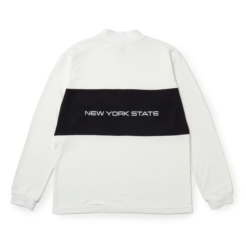 長袖 モックネック パフォーマンス Tシャツ ハニカム パネル ホワイト/ブラック | ゴルフ | NEW ERA ニューエラ公式オンラインストア
