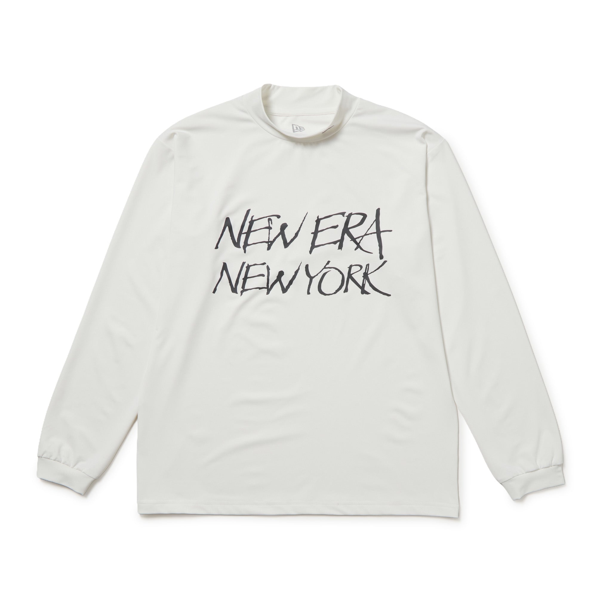 長袖 モックネック ストレッチ ジャージーTシャツ ホワイト | ゴルフ