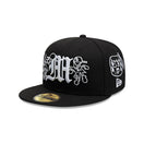 59FIFTY Mora Lo Mismo de Siempre オールオーバー ブラック × ホワイト