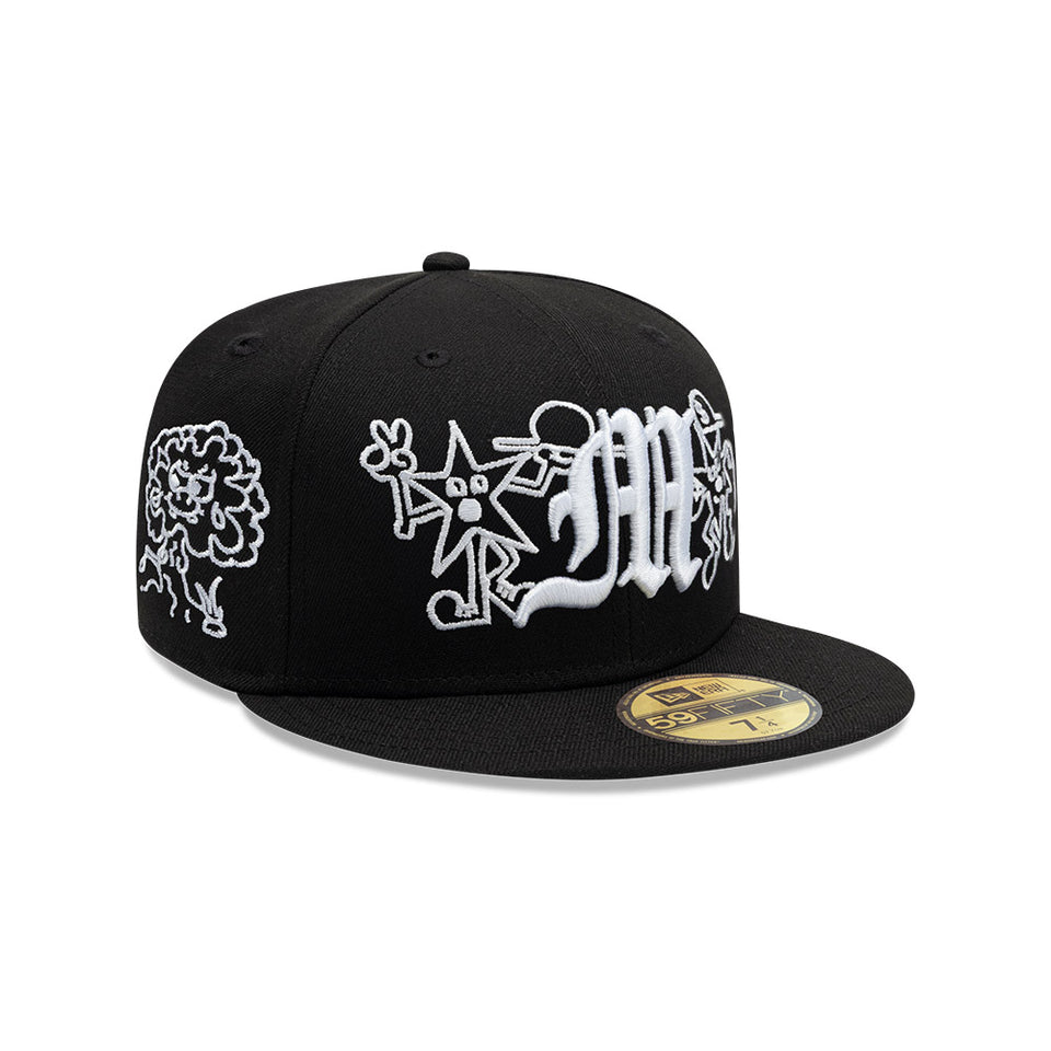 59FIFTY Mora Lo Mismo de Siempre オールオーバー ブラック × ホワイト