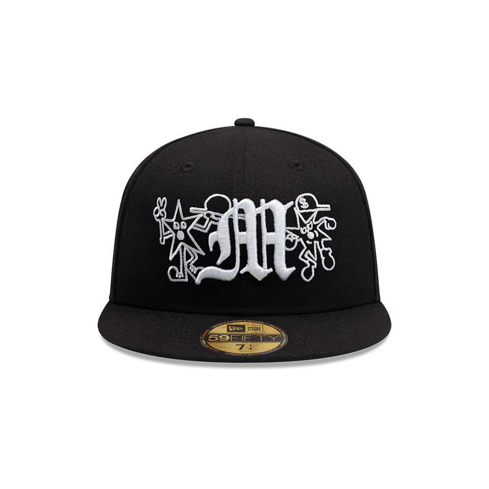59FIFTY Mora Lo Mismo de Siempre オールオーバー ブラック × ホワイト