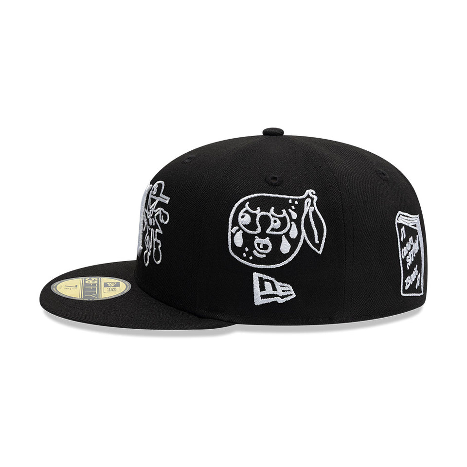 59FIFTY Mora Lo Mismo de Siempre オールオーバー ブラック × ホワイト