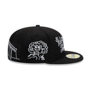 59FIFTY Mora Lo Mismo de Siempre オールオーバー ブラック × ホワイト