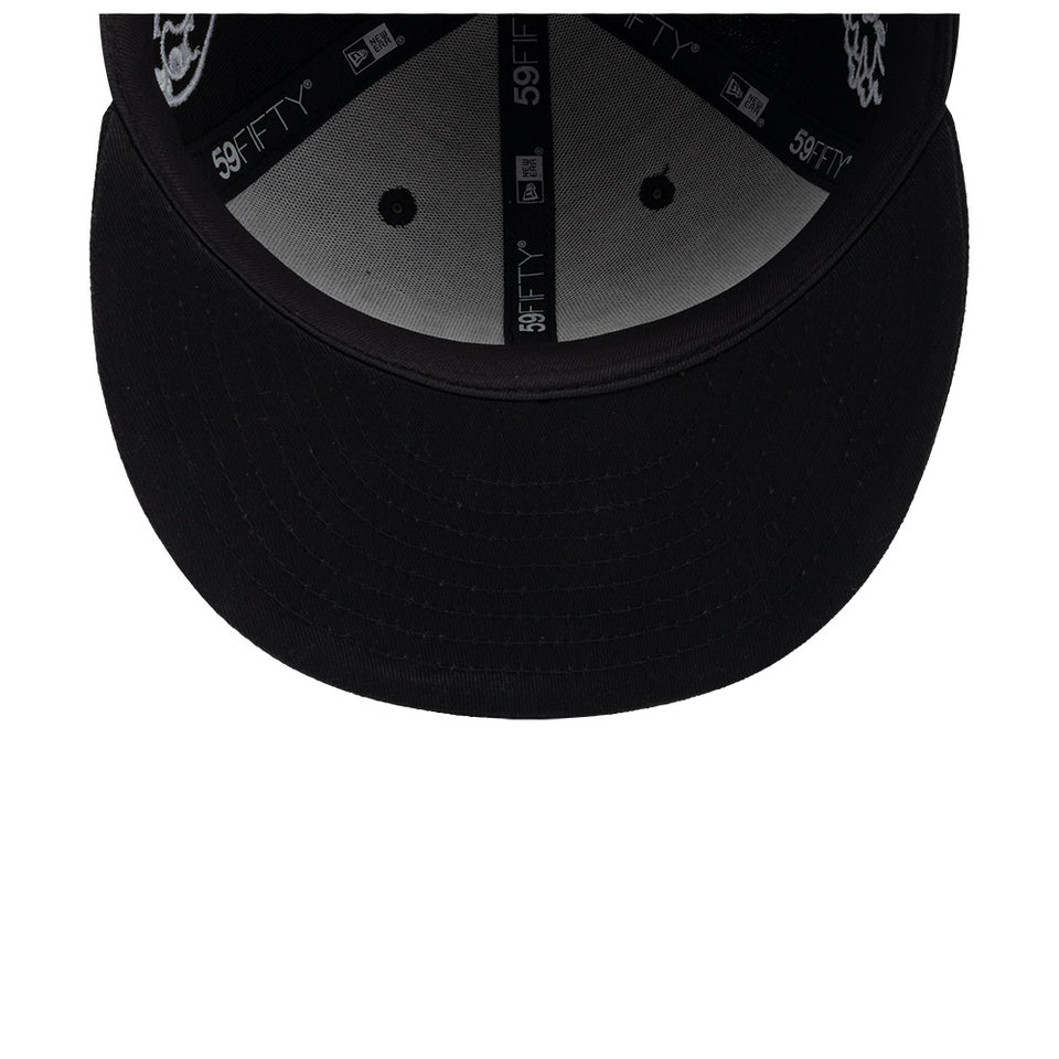 59FIFTY Mora Lo Mismo de Siempre オールオーバー ブラック × ホワイト