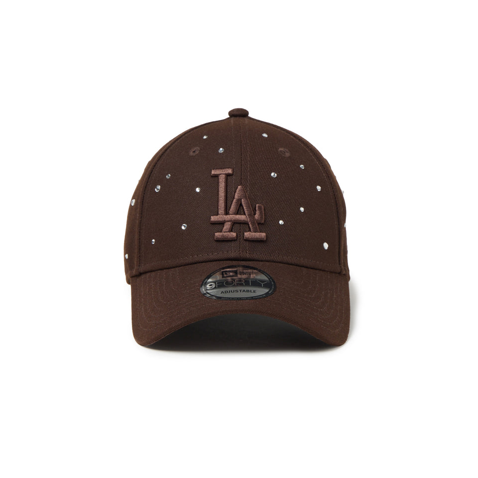 【新品未使用】9FORTY ラインストーン バーントウッド ニューエラ ブラウン 9FORTY BLACK LABEL SS26 ロサンゼルス・ドジャース Rhinestone ライン