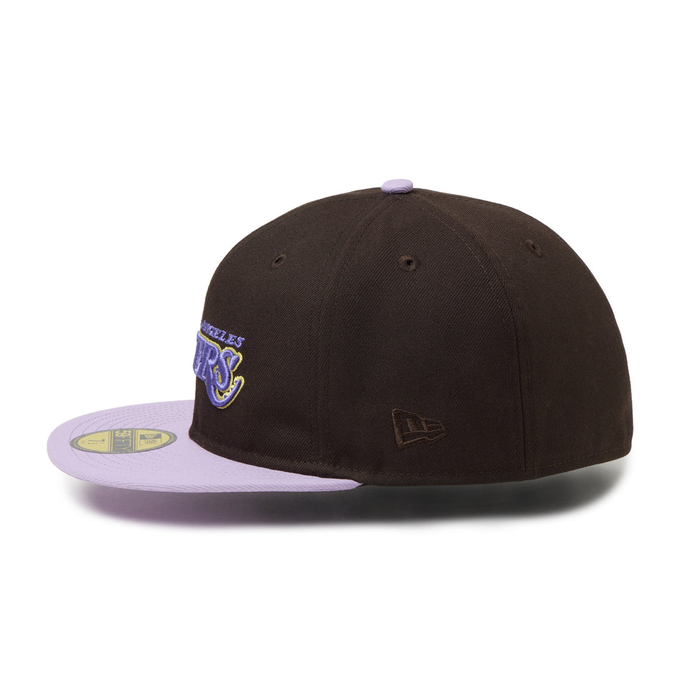 59FIFTY ソフトバックラム BLACK LABEL SS26 ロサンゼルス・レイカーズ ブラウン パープルバイザー | NEW ERA ニューエラ公式オンラインストア