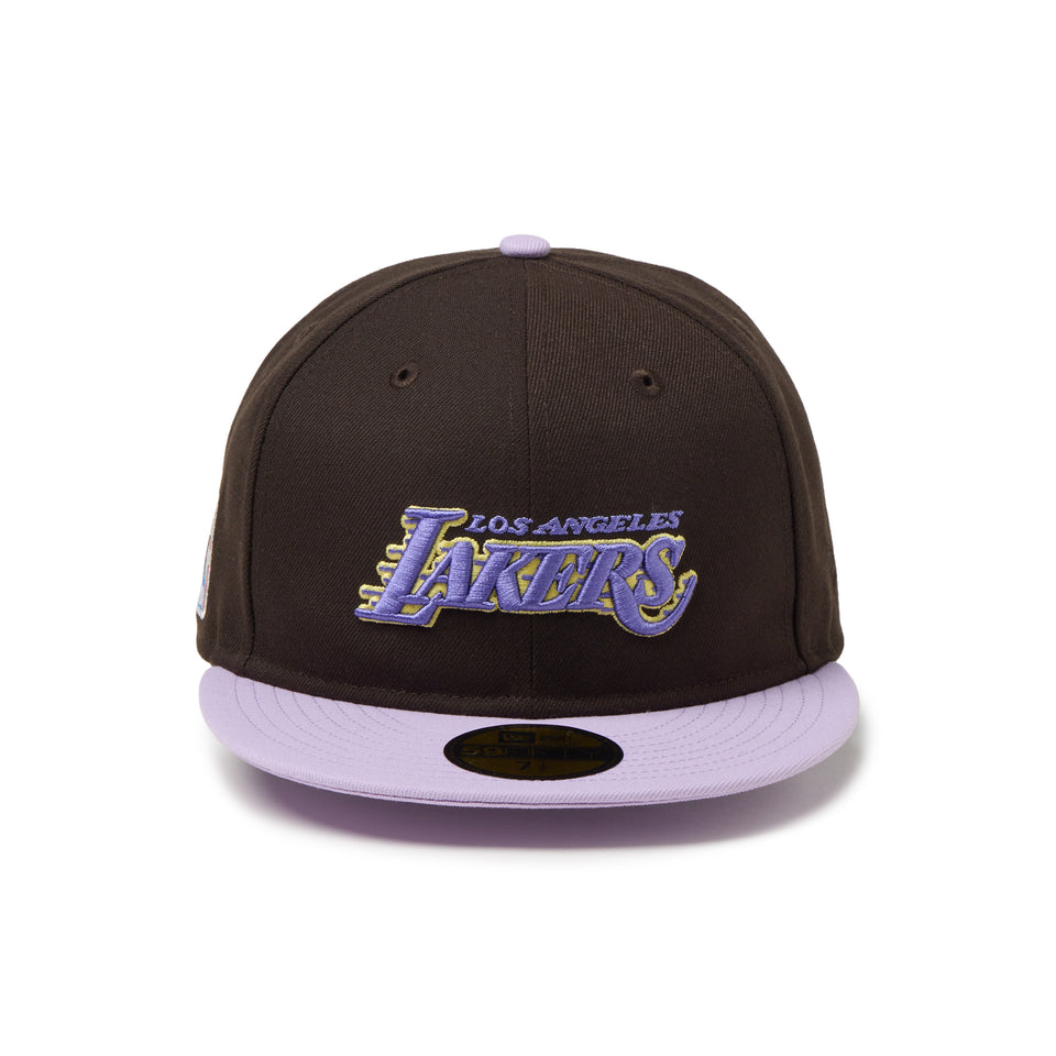 59FIFTY ソフトバックラム BLACK LABEL SS26 ロサンゼルス・レイカーズ ブラウン パープルバイザー | NEW ERA ニューエラ公式オンラインストア