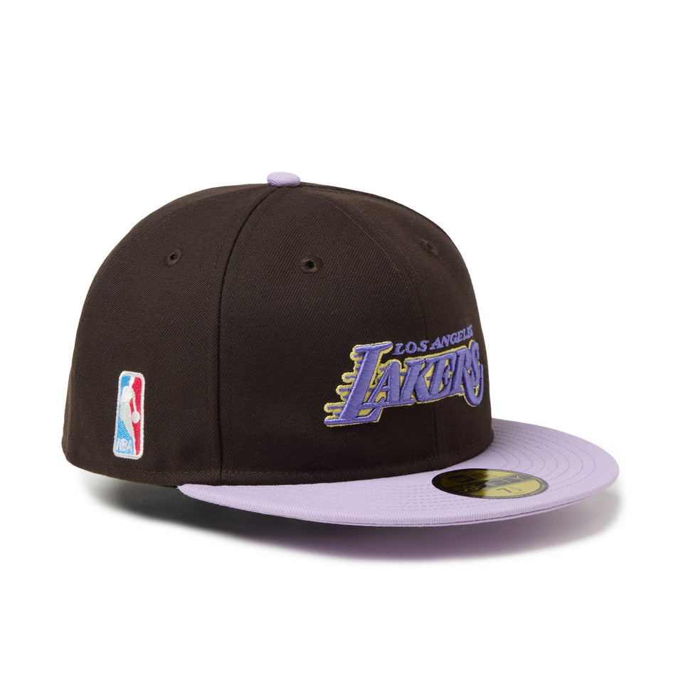 59FIFTY ソフトバックラム BLACK LABEL SS26 ロサンゼルス・レイカーズ ブラウン パープルバイザー | NEW ERA ニューエラ公式オンラインストア