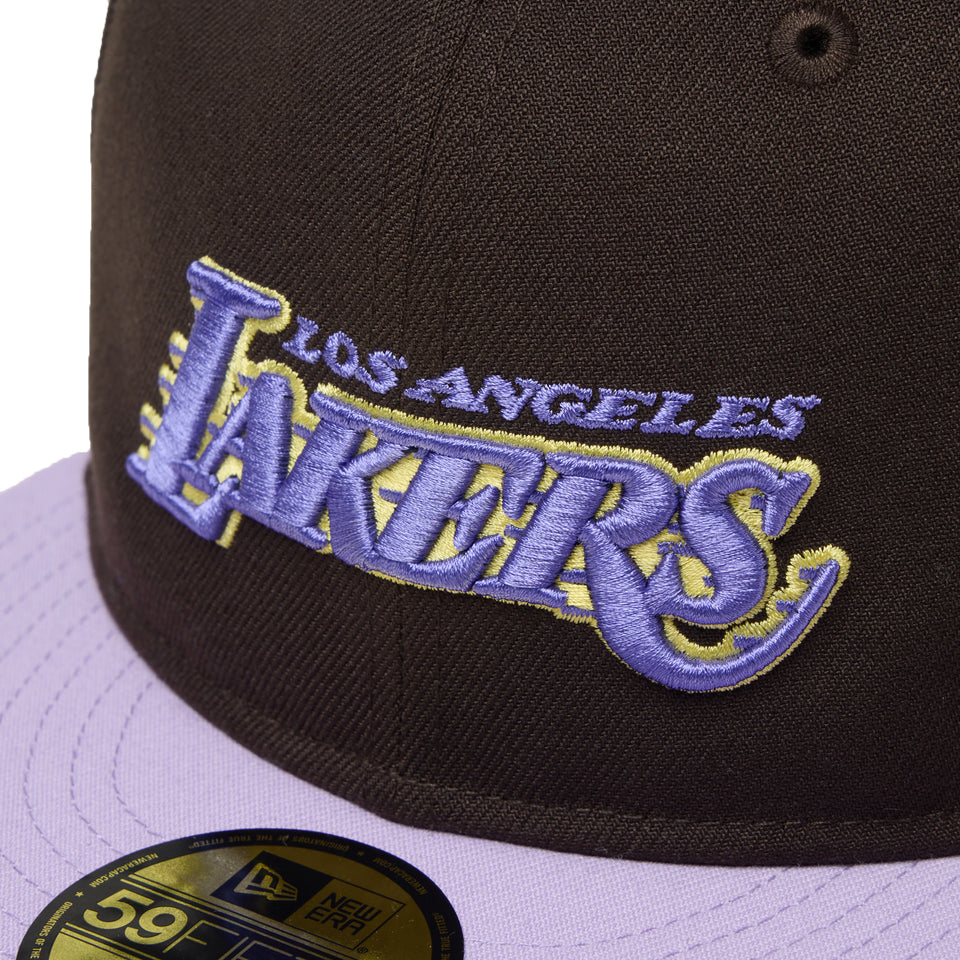 59FIFTY ソフトバックラム BLACK LABEL SS26 ロサンゼルス・レイカーズ ブラウン パープルバイザー | NEW ERA ニューエラ公式オンラインストア