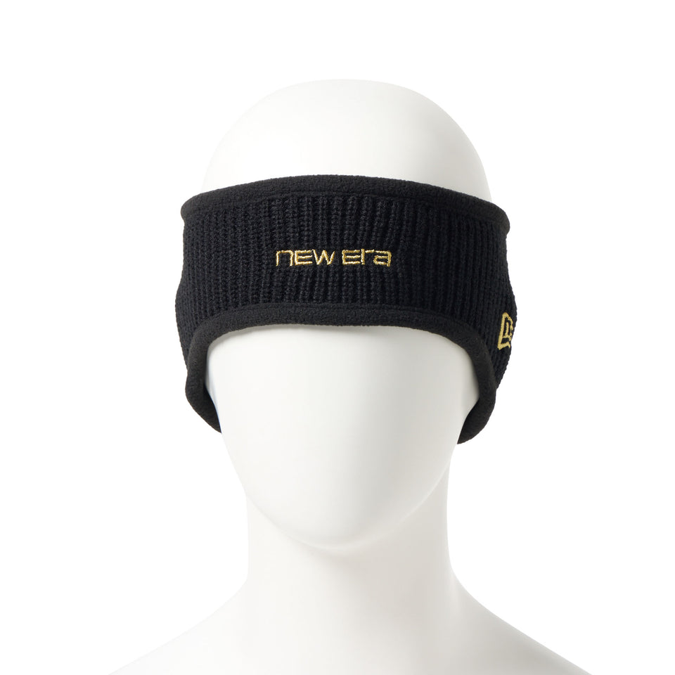 ニット イヤーウォーマー ブランドネームロゴ ブラック/ゴールド | NEW ERA ニューエラ公式オンラインストア