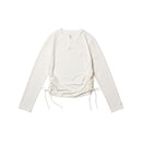 Women's 長袖 サイド ドローストリング Tシャツ TPUロゴ アイボリー｜パフォーマンスアパレル | NEW ERA ニューエラ公式オンラインストア