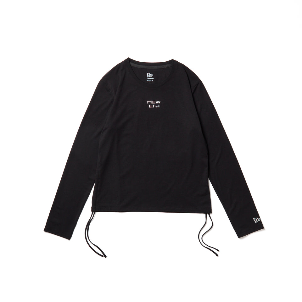 Women's 長袖 サイド ドローストリング Tシャツ TPUロゴ ブラック｜パフォーマンスアパレル | NEW ERA ニューエラ公式オンラインストア