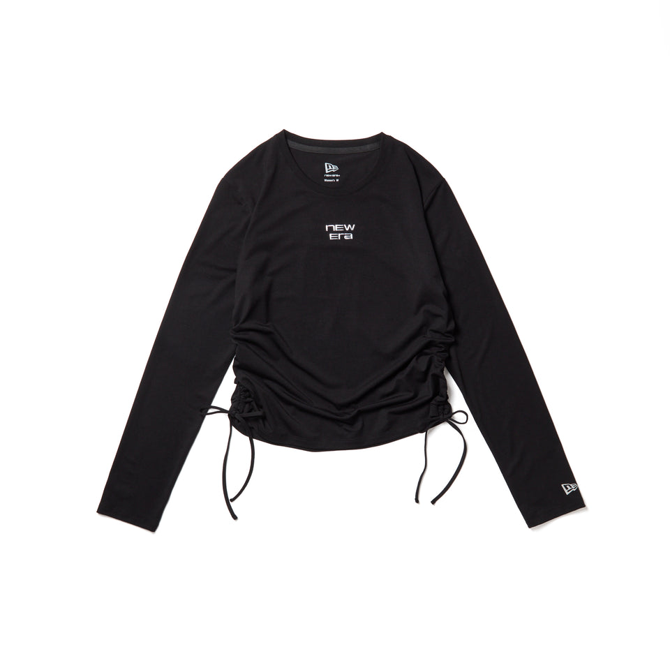 Women's 長袖 サイド ドローストリング Tシャツ TPUロゴ ブラック｜パフォーマンスアパレル | NEW ERA ニューエラ公式オンラインストア