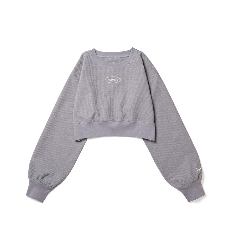 Women's 長袖 クロップド ワッフル Tシャツ グレー｜パフォーマンスアパレル | NEW ERA ニューエラ公式オンラインストア
