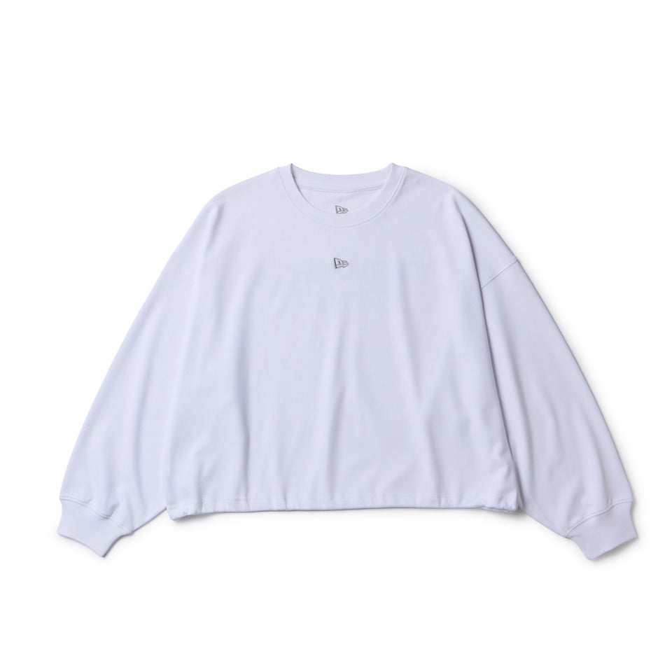 Women's 長袖 サイド ドローストリング Tシャツ ホワイト｜パフォーマンスアパレル
