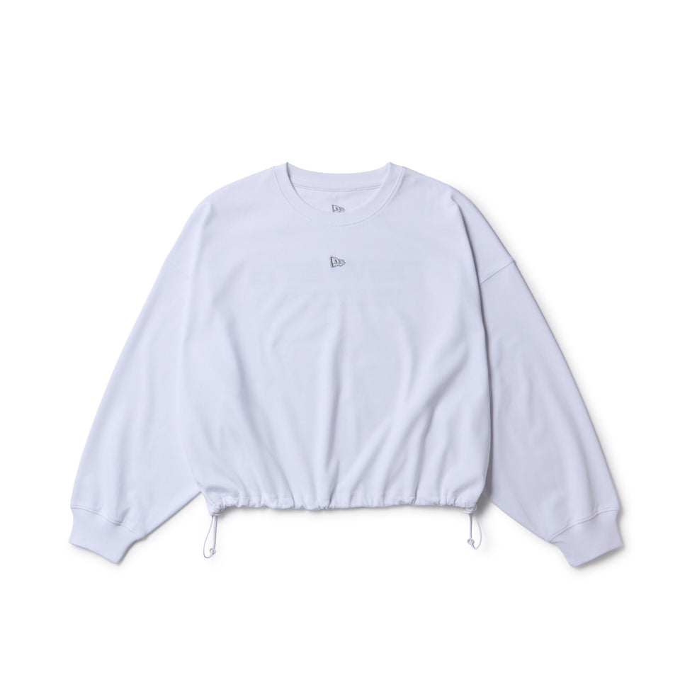 Women's 長袖 サイド ドローストリング Tシャツ ホワイト｜パフォーマンスアパレル