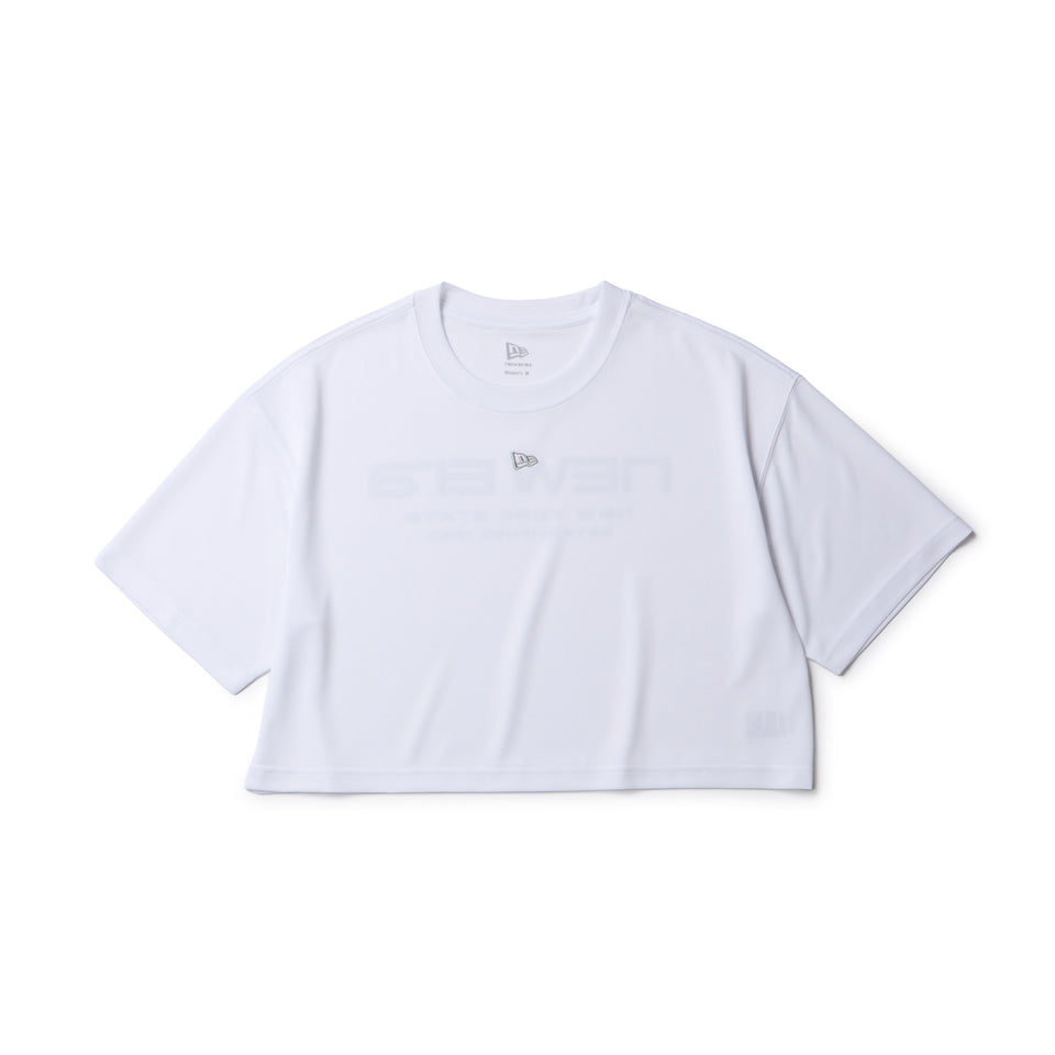 Women's ハーフスリーブ テック Tシャツ Brand Name Logo ホワイト｜パフォーマンスアパレル | NEW ERA ニューエラ公式オンラインストア
