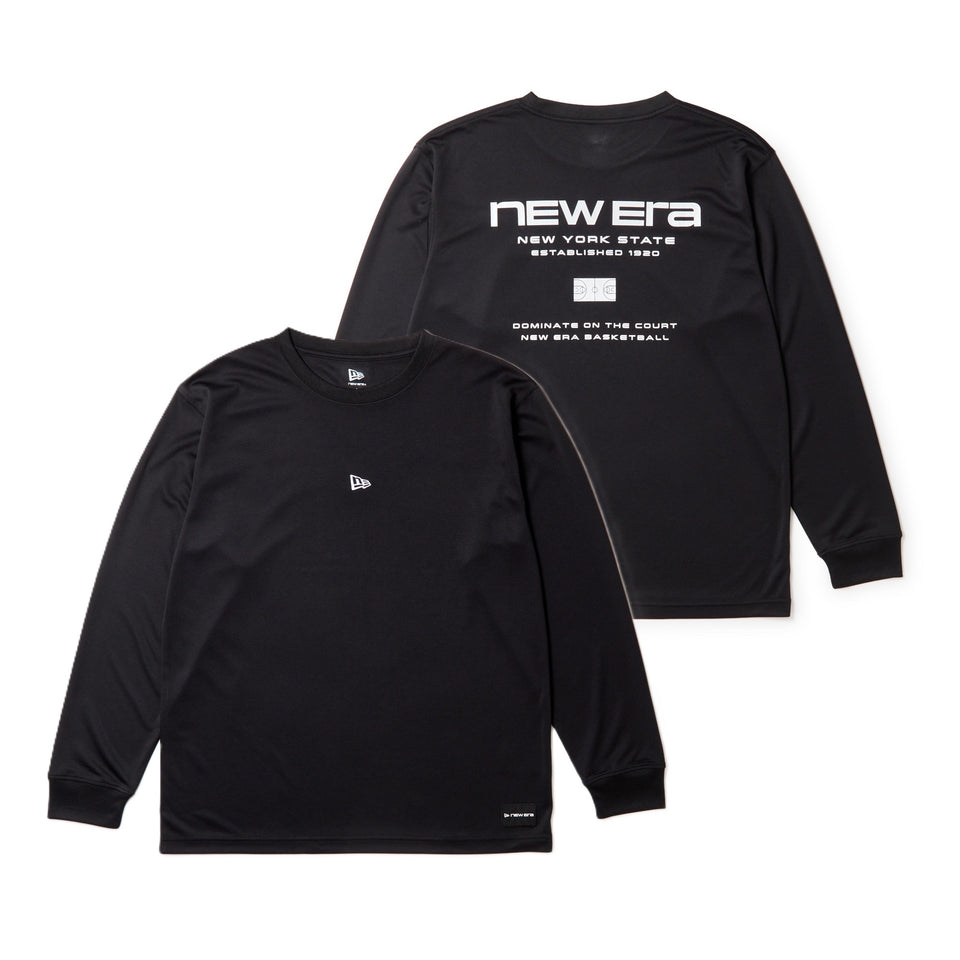 バスケットボール 長袖 テック Tシャツ Brand Name Logo ブラック｜パフォーマンスアパレル