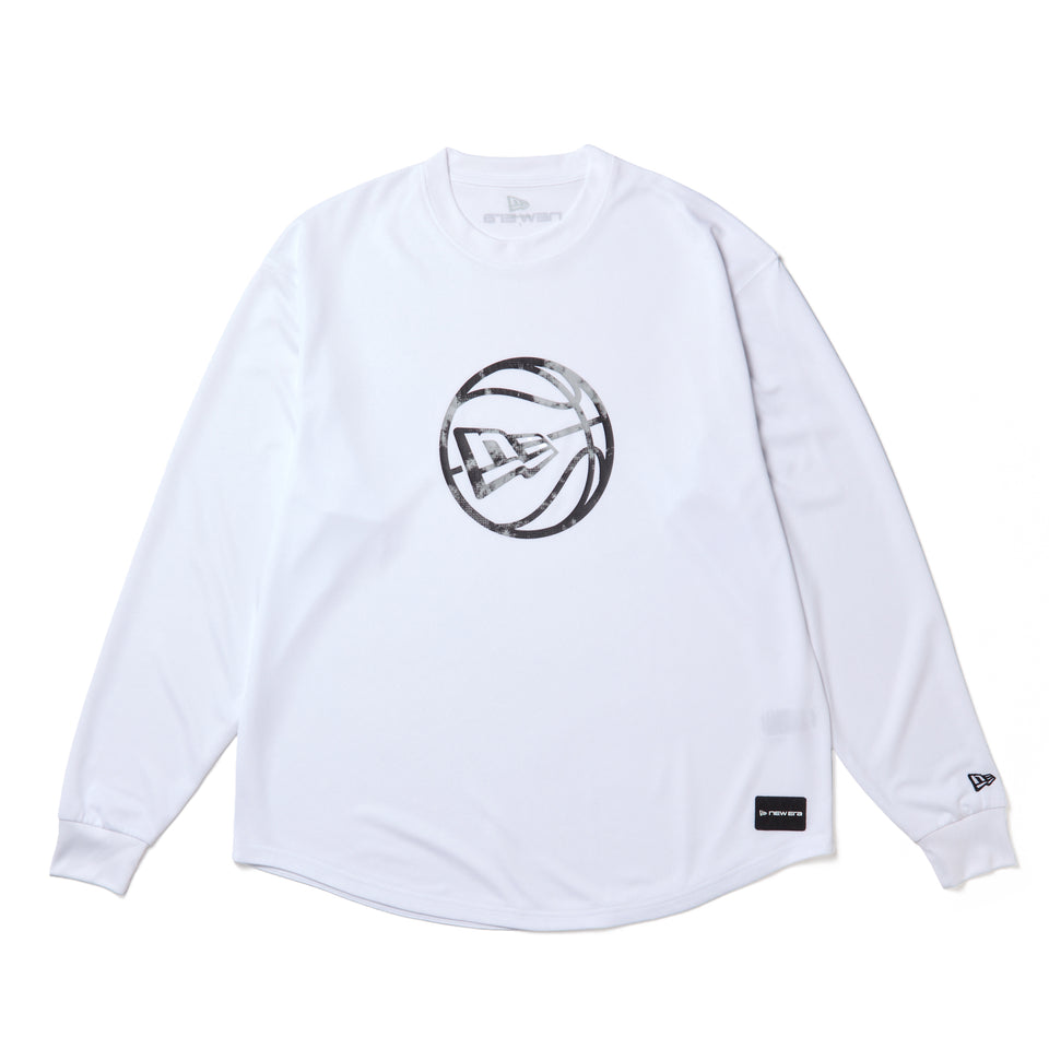 バスケットボール 長袖 オーバーサイズド テック Tシャツ Round Ball Logo ホワイト｜パフォーマンスアパレル | NEW ERA ニューエラ公式オンラインストア