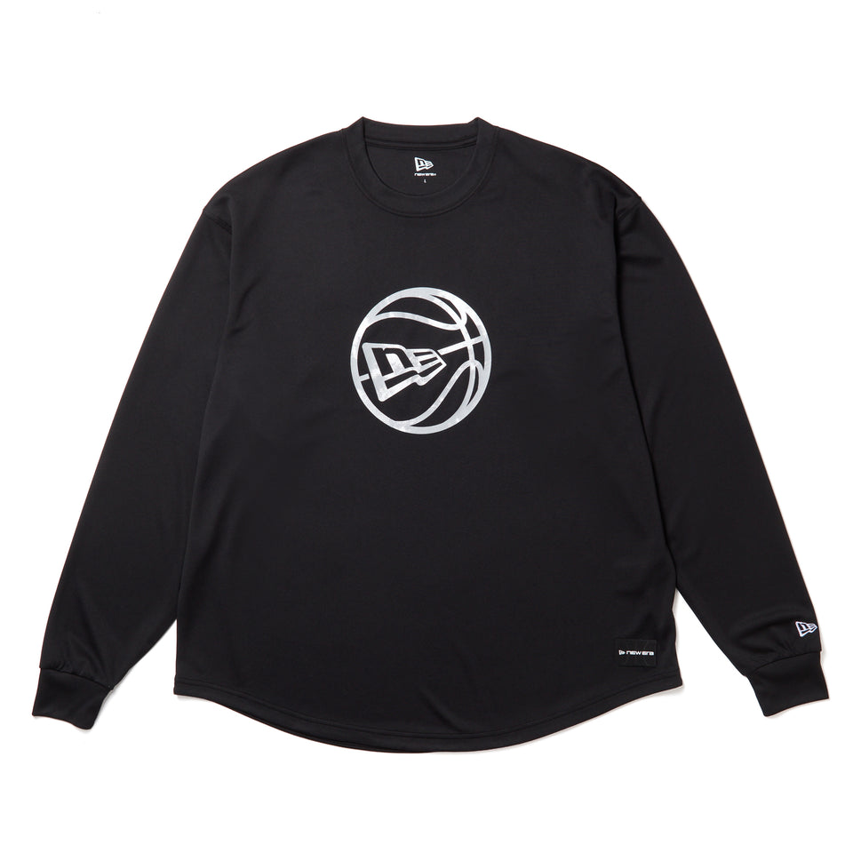 バスケットボール 長袖 オーバーサイズド テック Tシャツ Round Ball Logo ブラック｜パフォーマンスアパレル | NEW ERA ニューエラ公式オンラインストア