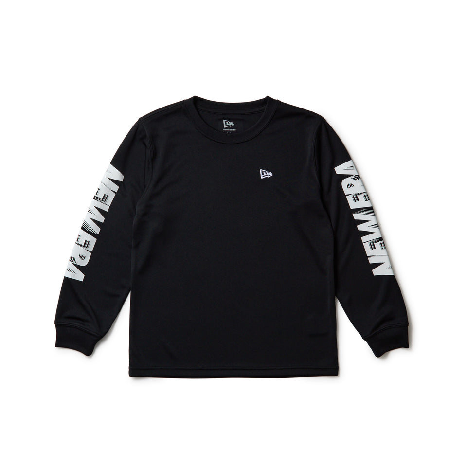 キッズ Youth 長袖 テック Tシャツ Sleeve Logo ブラック｜パフォーマンスアパレル | NEW ERA ニューエラ公式オンラインストア