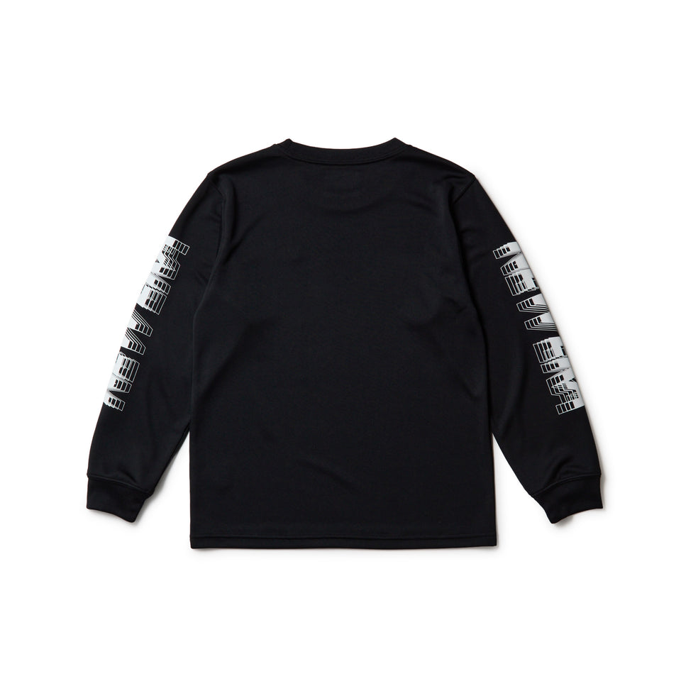 キッズ Youth 長袖 テック Tシャツ Sleeve Logo ブラック｜パフォーマンスアパレル | NEW ERA ニューエラ公式オンラインストア