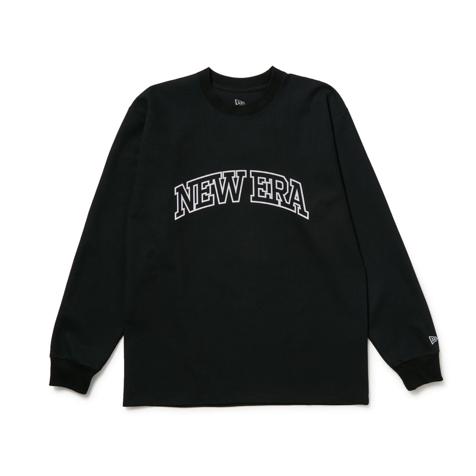 長袖 テック ワッフル Tシャツ College Logo ブラック｜パフォーマンスアパレル | NEW ERA ニューエラ公式オンラインストア