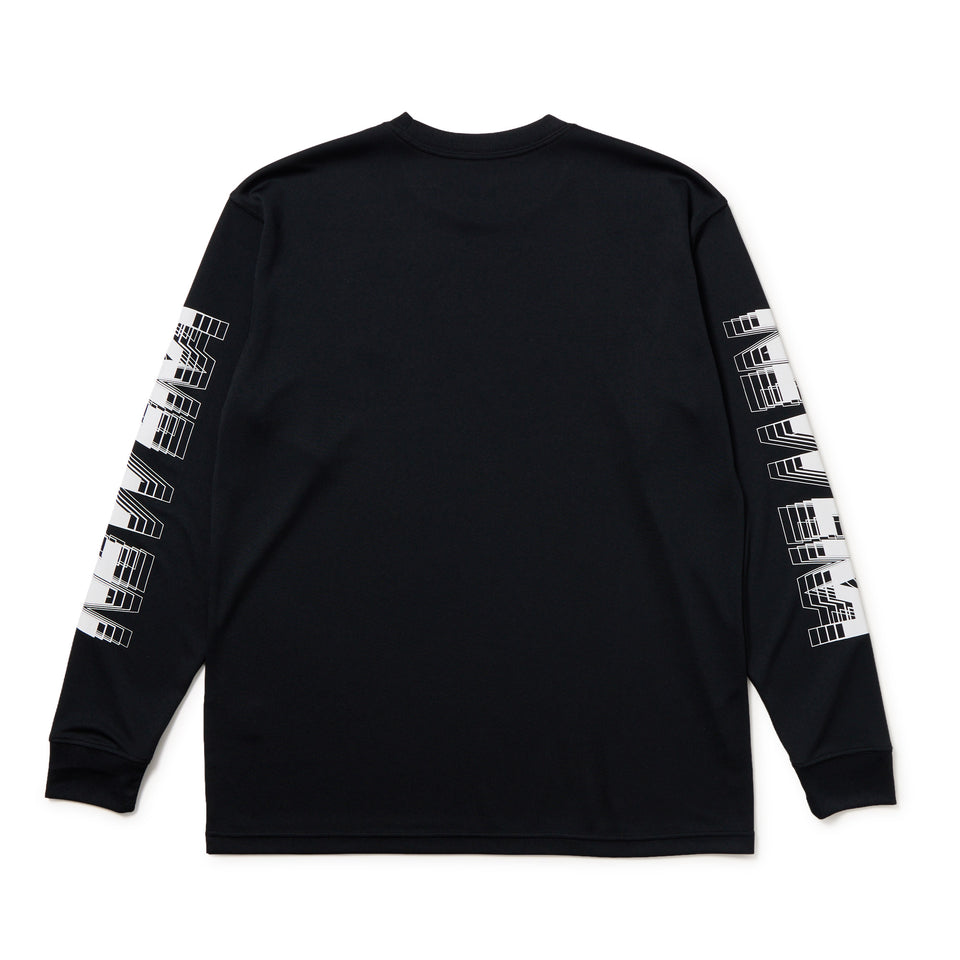 長袖 テック Tシャツ Sleeve Logo ブラック｜パフォーマンスアパレル | NEW ERA ニューエラ公式オンラインストア