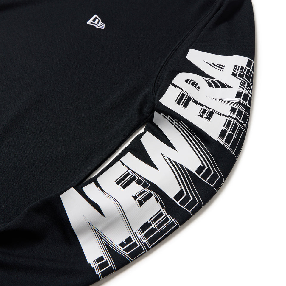 長袖 テック Tシャツ Sleeve Logo ブラック｜パフォーマンスアパレル | NEW ERA ニューエラ公式オンラインストア