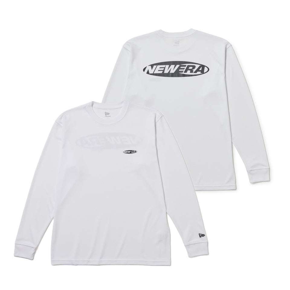 長袖 テック Tシャツ Oval Logo ホワイト｜パフォーマンスアパレル