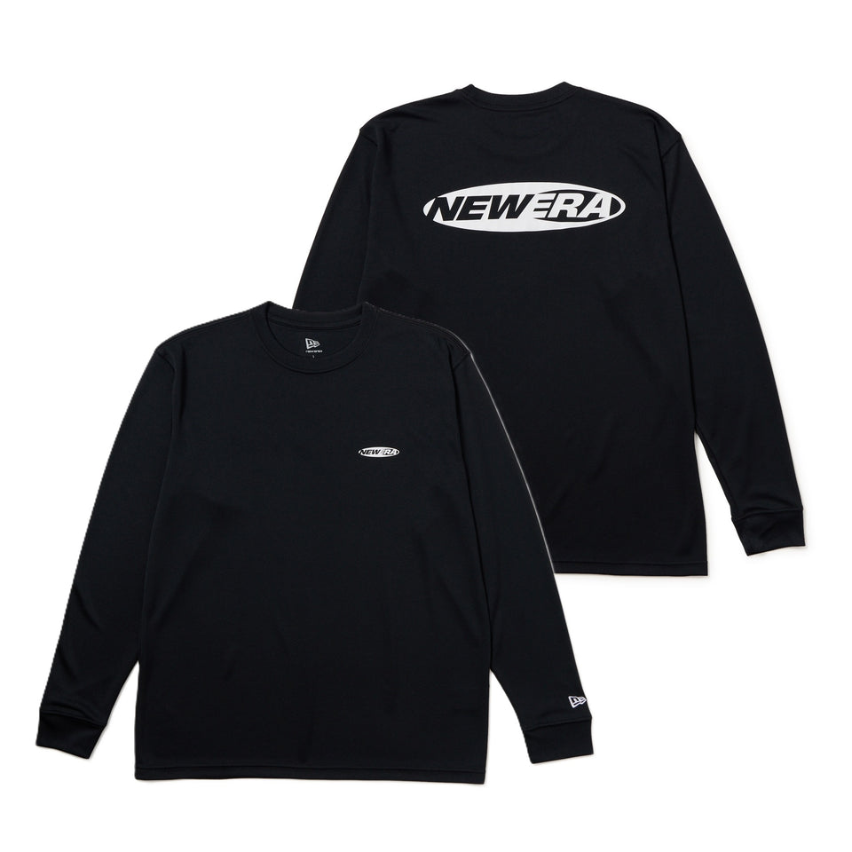 長袖 テック Tシャツ Oval Logo ブラック｜パフォーマンスアパレル
