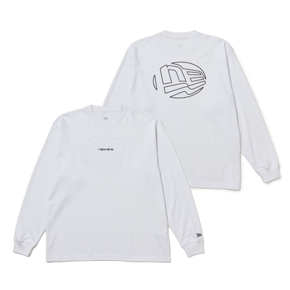 長袖 オーバーサイズド パフォーマンス Tシャツ Flag Oval Logo ホワイト｜パフォーマンスアパレル