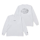 長袖 オーバーサイズド パフォーマンス Tシャツ Flag Oval Logo ホワイト｜パフォーマンスアパレル