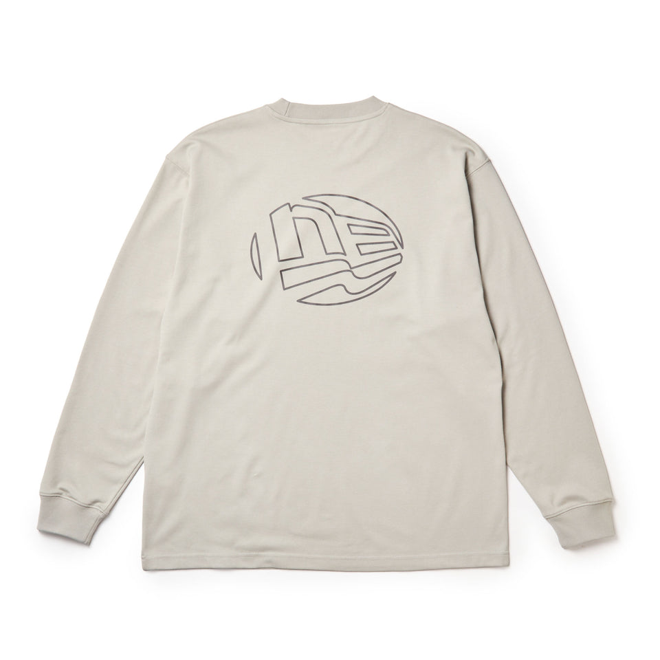 長袖 オーバーサイズド パフォーマンス Tシャツ Flag Oval Logo ストーン｜パフォーマンスアパレル