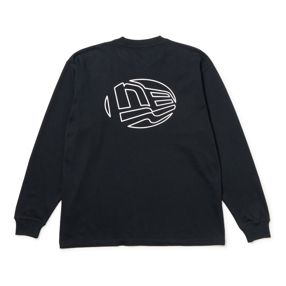 長袖 オーバーサイズド パフォーマンス Tシャツ Flag Oval Logo ブラック｜パフォーマンスアパレル | NEW ERA ニューエラ公式オンラインストア