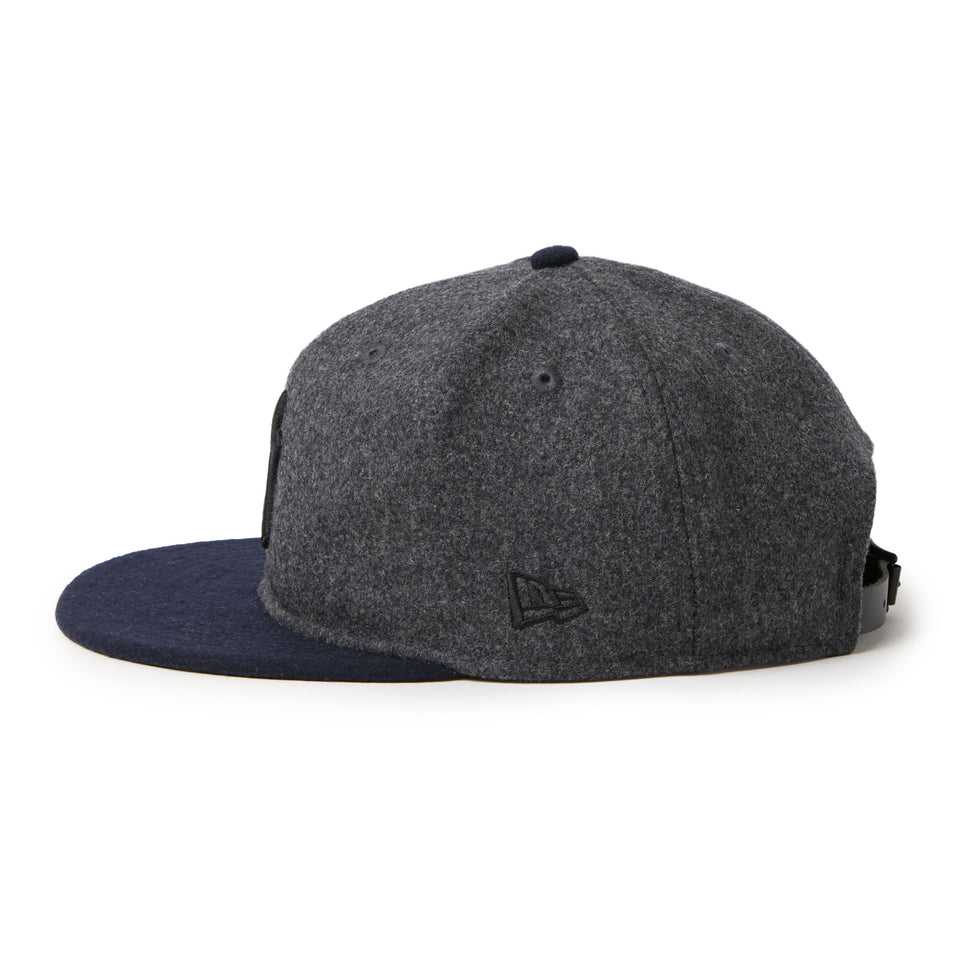 9FIFTY レザーストラップ MLB Wool Melton ニューヨーク・ヤンキース グレー/ネイビー | NEW ERA ニューエラ公式オンラインストア