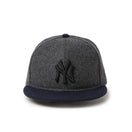 9FIFTY レザーストラップ MLB Wool Melton ニューヨーク・ヤンキース グレー/ネイビー | NEW ERA ニューエラ公式オンラインストア