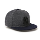 9FIFTY レザーストラップ MLB Wool Melton ニューヨーク・ヤンキース グレー/ネイビー | NEW ERA ニューエラ公式オンラインストア