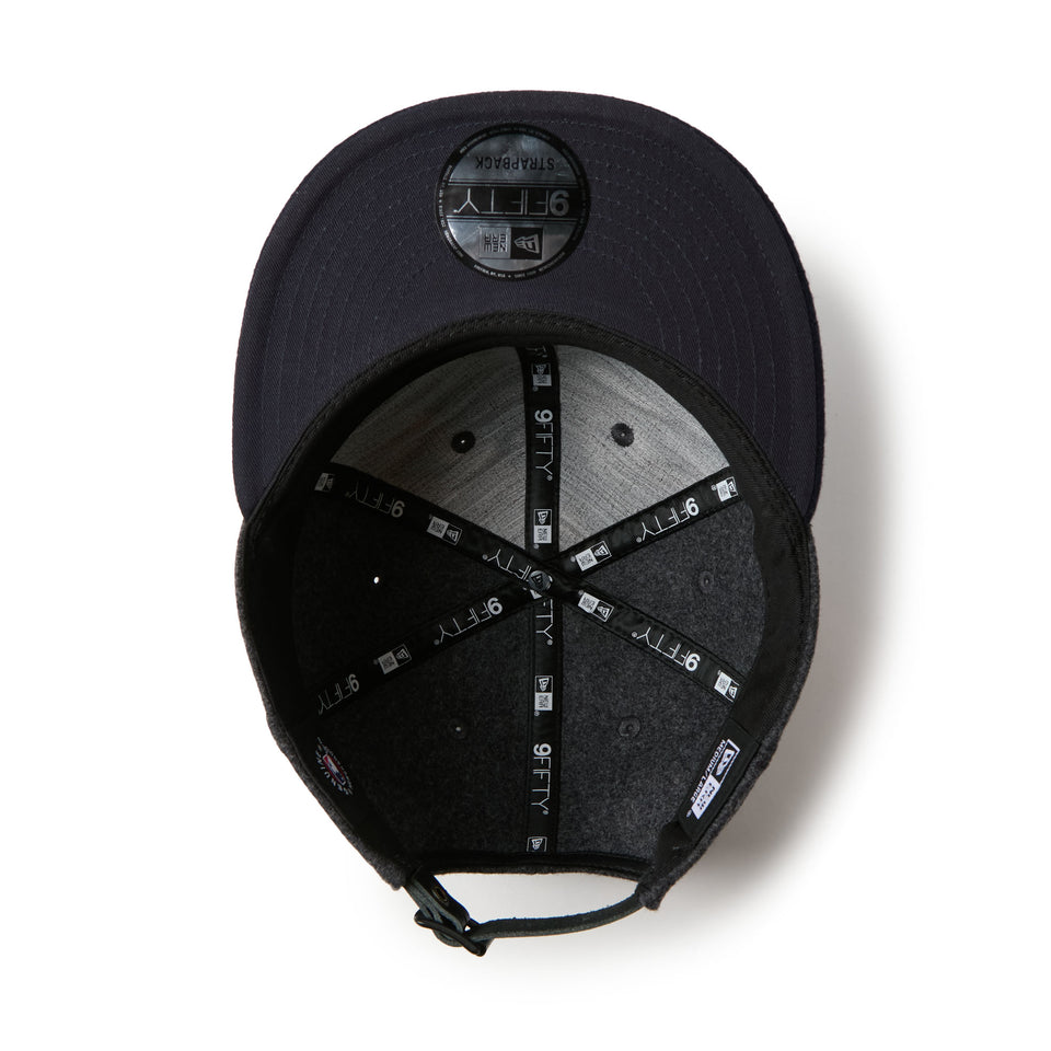 9FIFTY レザーストラップ MLB Wool Melton ニューヨーク・ヤンキース グレー/ネイビー | NEW ERA ニューエラ公式オンラインストア