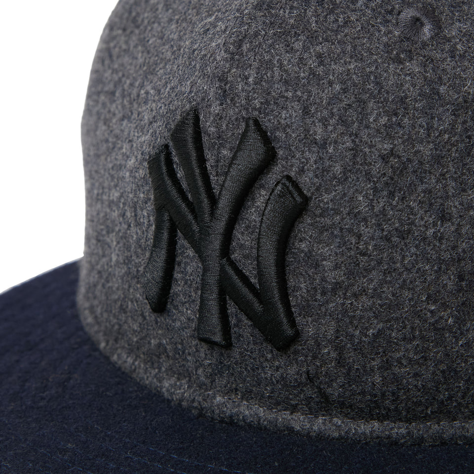 9FIFTY レザーストラップ MLB Wool Melton ニューヨーク・ヤンキース グレー/ネイビー | NEW ERA ニューエラ公式オンラインストア