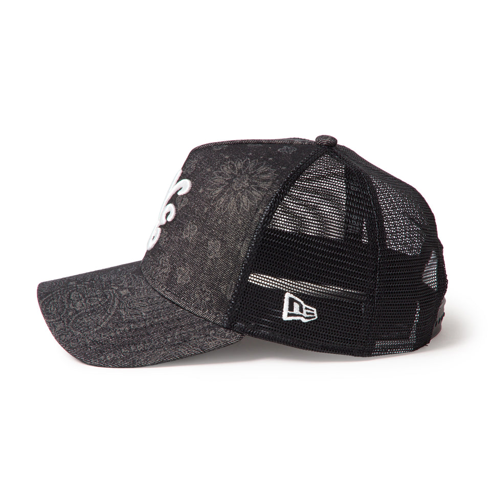 9FORTY A-Frame トラッカー Laser Burn Out Denim クラシックロゴ ブラック | NEW ERA ニューエラ公式オンラインストア