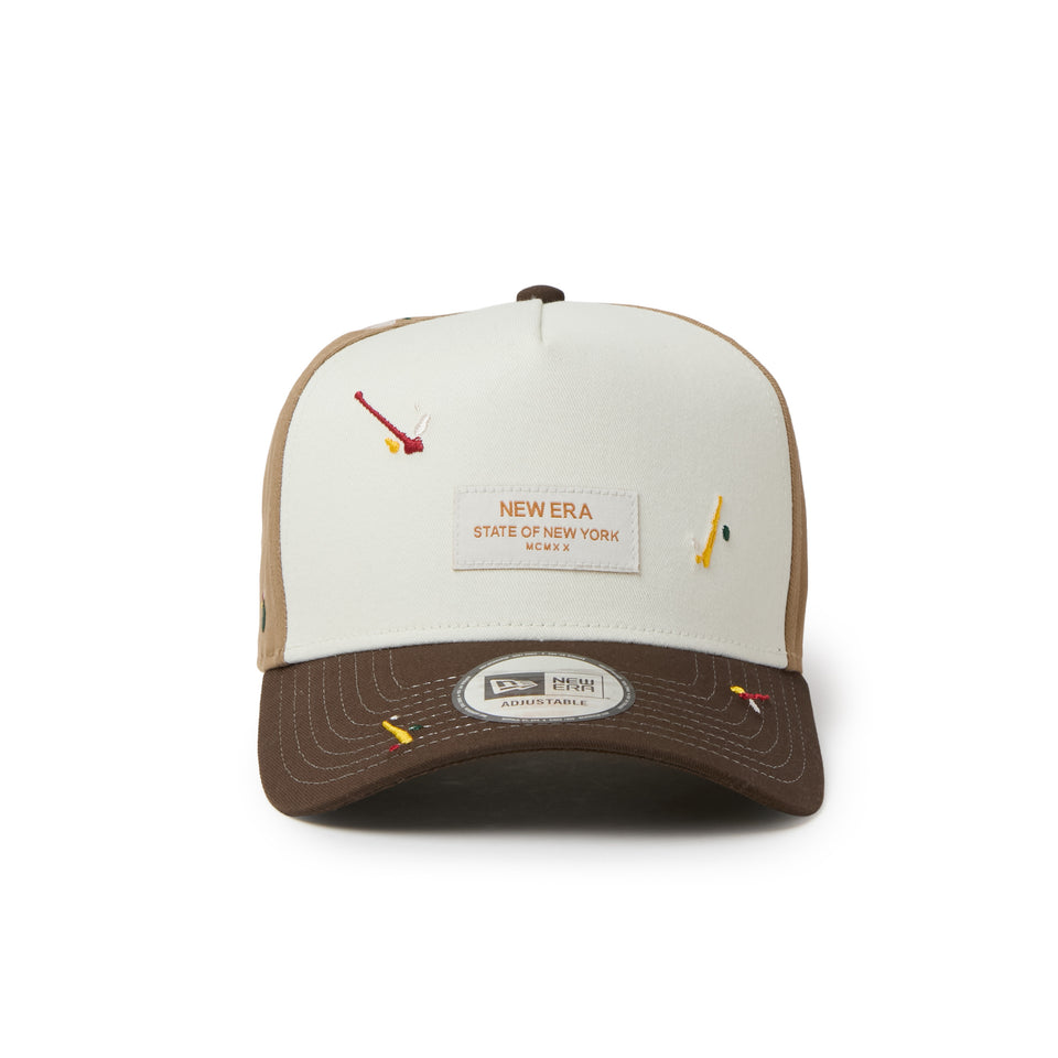 9FORTY A-Frame Splash Embroidery ウーブンパッチ クローム/カーキ/ウォルナット | NEW ERA ニューエラ公式オンラインストア