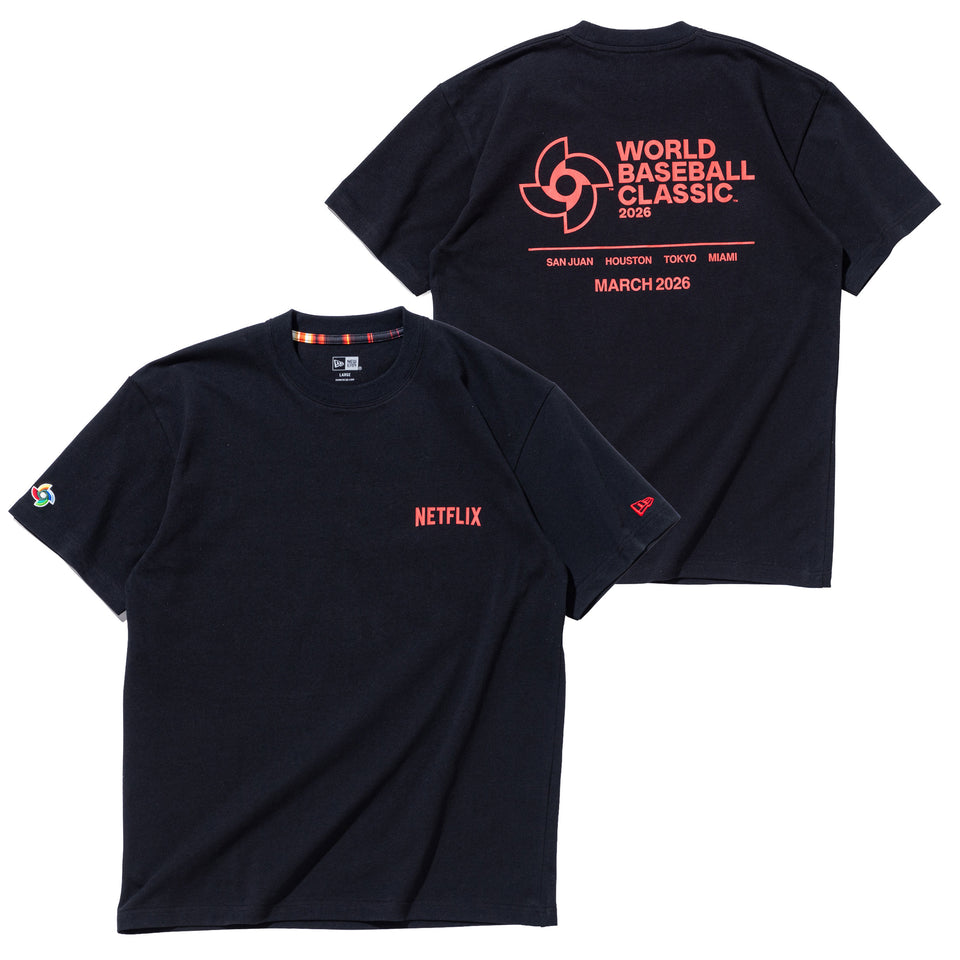 半袖 コットン Tシャツ World Baseball Classic × Netflix ブラック