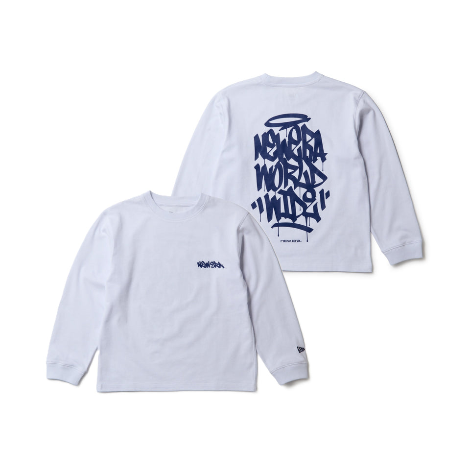キッズ Youth 長袖 コットン Tシャツ Tagging Logo ホワイト