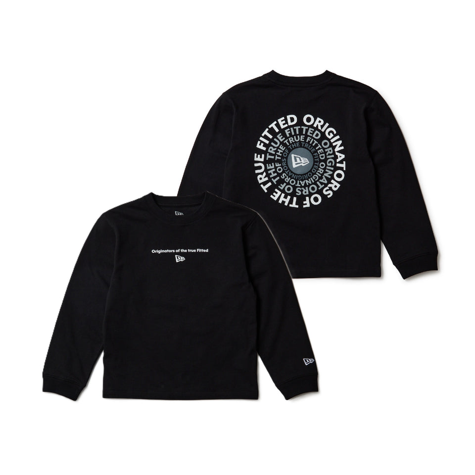 キッズ Youth 長袖 コットン Tシャツ Circle OOTTF ブラック