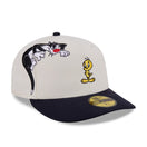PC 59FIFTY Looney Tunes ルーニー・テューンズ トゥイーティー シルベスター・キャット クロームホワイト ネイビーバイザー