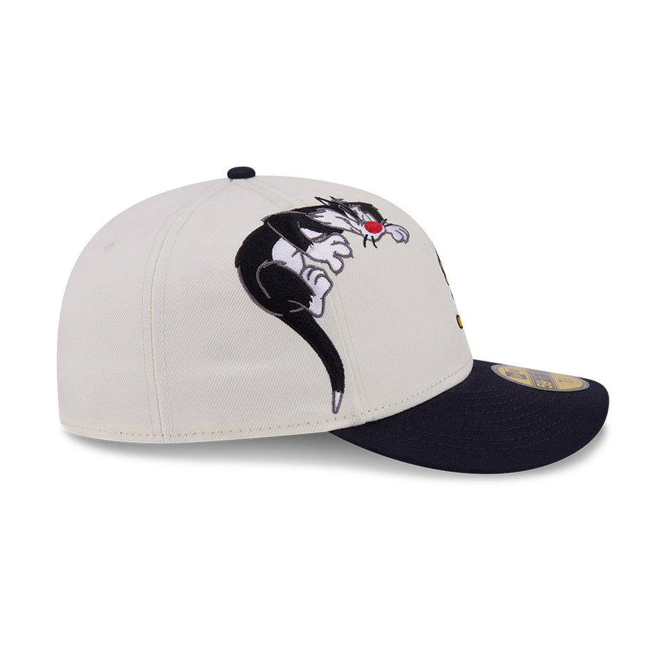 PC 59FIFTY Looney Tunes ルーニー・テューンズ トゥイーティー シルベスター・キャット クロームホワイト ネイビーバイザー