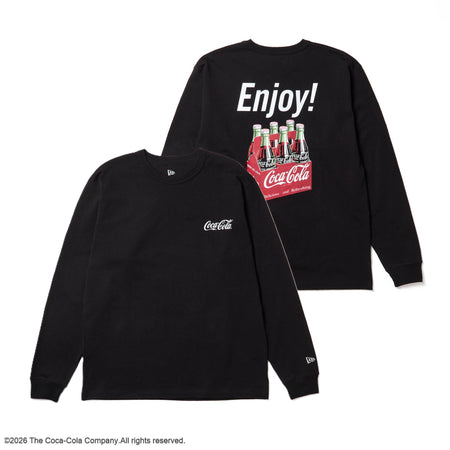 長袖 ウォッシュド コットン Tシャツ Coca-Cola コカ・コーラ ブラック