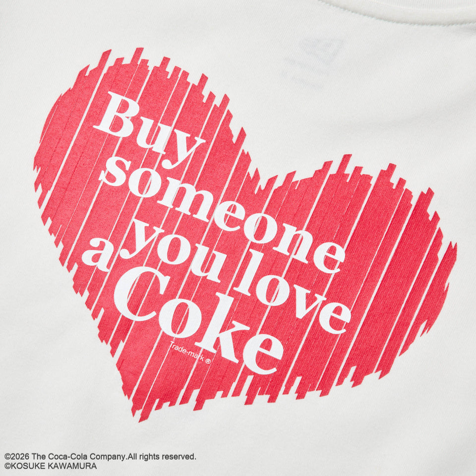Women's 長袖 クロップド Tシャツ Coca-Cola designed by Kosuke Kawamura コカ・コーラ Back Heart オフホワイト | NEW ERA ニューエラ公式オンラインストア